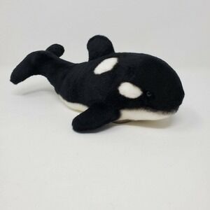 Yomiko Classics Killer Whale Plush Stuffed Animal 10" Realistic Real Life Black
